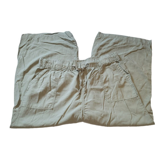 Thread & Supply Green Lightweight Pull-On Cropped Wide Leg Pants  XXL - Picture 4 of 6